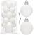 Set globuri de Craciun, 20 bucati, 3 modele, 4cm, alb Household NewTrend