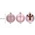 Set globuri de Craciun, 20 bucati, 3 modele, 4cm, roz Household NewTrend