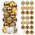 Set globuri de Craciun, 20 bucati, 3 modele, 4cm, auriu Household NewTrend