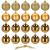 Set globuri de Craciun, 20 bucati, 3 modele, 4cm, auriu Household NewTrend