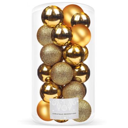 Set globuri de Craciun, 20 bucati, 3 modele, 4cm, auriu Household NewTrend