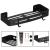 Raft de baie cu 2 agatatori, 2 sisteme instalare pe perete, aluminiu, 32x12x4cm, negru Household NewTrend