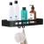 Raft de baie cu 2 agatatori, 2 sisteme instalare pe perete, aluminiu, 32x12x4cm, negru Household NewTrend