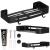 Raft de baie cu 2 agatatori, 2 sisteme instalare pe perete, aluminiu, 32x12x4cm, negru Household NewTrend