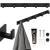 Cuier de baie pentru prosoape cu 2 sisteme instalare, aluminiu, 5 agatatori, 45x4cm, negru Household NewTrend