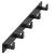Cuier de baie pentru prosoape cu 2 sisteme instalare, aluminiu, 5 agatatori, 45x4cm, negru Household NewTrend