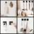 Set 4 agatatori tip cuier pentru baie, sistem fixare inclus, aluminiu, negru Household NewTrend