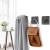 Set 4 agatatori tip cuier pentru baie, sistem fixare inclus, aluminiu, negru Household NewTrend