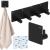 Set 4 agatatori tip cuier pentru baie, sistem fixare inclus, aluminiu, negru Household NewTrend