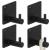 Set 4 agatatori tip cuier pentru baie, sistem fixare inclus, aluminiu, negru Household NewTrend