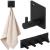 Set 4 agatatori tip cuier pentru baie, sistem fixare inclus, aluminiu, negru Household NewTrend
