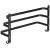 Suport prosoape pentru baie cu 2 sisteme de instalare, 3 brate, din aluminiu, 49x25cm, negru Household NewTrend