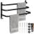 Suport prosoape pentru baie cu 2 sisteme de instalare, 3 brate, din aluminiu, 49x25cm, negru Household NewTrend