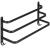 Suport prosoape pentru baie cu 2 sisteme de instalare, 3 brate, din aluminiu, 49x25cm, negru Household NewTrend