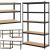 Raft cadru metalic modular pentru depozitare, 5 polite, 180x90x40cm, sarcina 825kg Household NewTrend