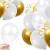 Set 50 baloane pentru petrecere, 40cm, alb, auriu, gri Household NewTrend