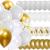 Set 50 baloane pentru petrecere, 40cm, alb, auriu, gri Household NewTrend