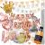 Set 48 baloane si decoratiuni, Happy Birthday, argintiu, roz Household NewTrend