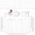 Bariera de protectie pentru copii, 318x75 cm, alba – 5 panouri, poarta cu blocare, montaj pe perete Household NewTrend