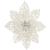 Set 10 ornamente pentru bradul de Craciun, stea Poinsettia, 14cm, alb cu sclipici Household NewTrend