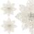 Set 10 ornamente pentru bradul de Craciun, stea Poinsettia, 14cm, alb cu sclipici Household NewTrend