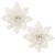 Set 10 ornamente pentru bradul de Craciun, stea Poinsettia, 14cm, alb cu sclipici Household NewTrend