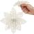 Set 10 ornamente pentru bradul de Craciun, stea Poinsettia, 14cm, alb cu sclipici Household NewTrend