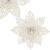 Set 10 ornamente pentru bradul de Craciun, stea Poinsettia, 14cm, alb cu sclipici Household NewTrend