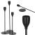 Set 3 suporturi de lumanare din metal, 23, 28 si 33cm, negru Household NewTrend