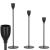 Set 3 suporturi de lumanare din metal, 23, 28 si 33cm, negru Household NewTrend