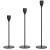 Set 3 suporturi de lumanare din metal, 23, 28 si 33cm, negru Household NewTrend