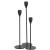 Set 3 suporturi de lumanare din metal, 23, 28 si 33cm, negru Household NewTrend