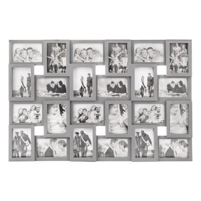 Rama foto de perete, colaj de 24 fotografii, 57x86cm, gri Household NewTrend