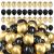 Set 100 baloane pentru petrecere, 40cm, negru auriu Household NewTrend