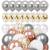 Set 50 baloane pentru petrecere, 40cm, alb, argintiu, roz Household NewTrend