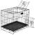 Cusca pentru animale, 2 usi, Pliabila din metal, L, Negru, 60x50x42 cm Household NewTrend