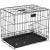 Cusca pentru animale, 2 usi, Pliabila din metal, L, Negru, 60x50x42 cm Household NewTrend