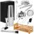 Set Cocktail Shaker Kit pentru barmani 750ml, KI11, suport bambus, 14 piese Household NewTrend