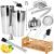 Set Cocktail Shaker Kit pentru barmani 750ml, KI11, suport bambus, 14 piese Household NewTrend