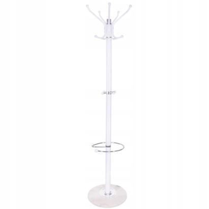 Cuier tip pom din metal cu baza de marmura, 14 agatatoare, 176cm, alb Household NewTrend