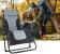 Sezlong scaun pliant plaja sau gradina, Siesta, gravitatie zero, cu tetiera, 175x75x110 cm, negri gri Household NewTrend