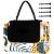 Patura pentru picnic sau plaja, cu folie izolatoare si maner, 200x200cm, model tropical, alb verde Household NewTrend