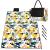 Patura pentru picnic sau plaja, cu folie izolatoare si maner, 150x200cm, model tropical, alb verde Household NewTrend