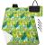 Patura pentru picnic sau plaja, cu folie izolatoare si maner, 200x200cm, model frunze, verde Household NewTrend