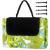 Patura pentru picnic sau plaja, cu folie izolatoare si maner, 200x200cm, model frunze, verde Household NewTrend