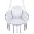 Scaun rotund Sersimo tip leagan suspendat cu perna Confort casa sau gradina, gri Household NewTrend