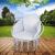 Scaun rotund Sersimo tip leagan suspendat cu perna Confort casa sau gradina, gri Household NewTrend
