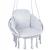 Scaun rotund Sersimo tip leagan suspendat cu perna Confort casa sau gradina, gri Household NewTrend