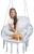Scaun rotund Sersimo tip leagan suspendat cu perna Confort casa sau gradina, gri Household NewTrend