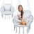 Scaun rotund Sersimo tip leagan suspendat cu perna Confort casa sau gradina, gri Household NewTrend